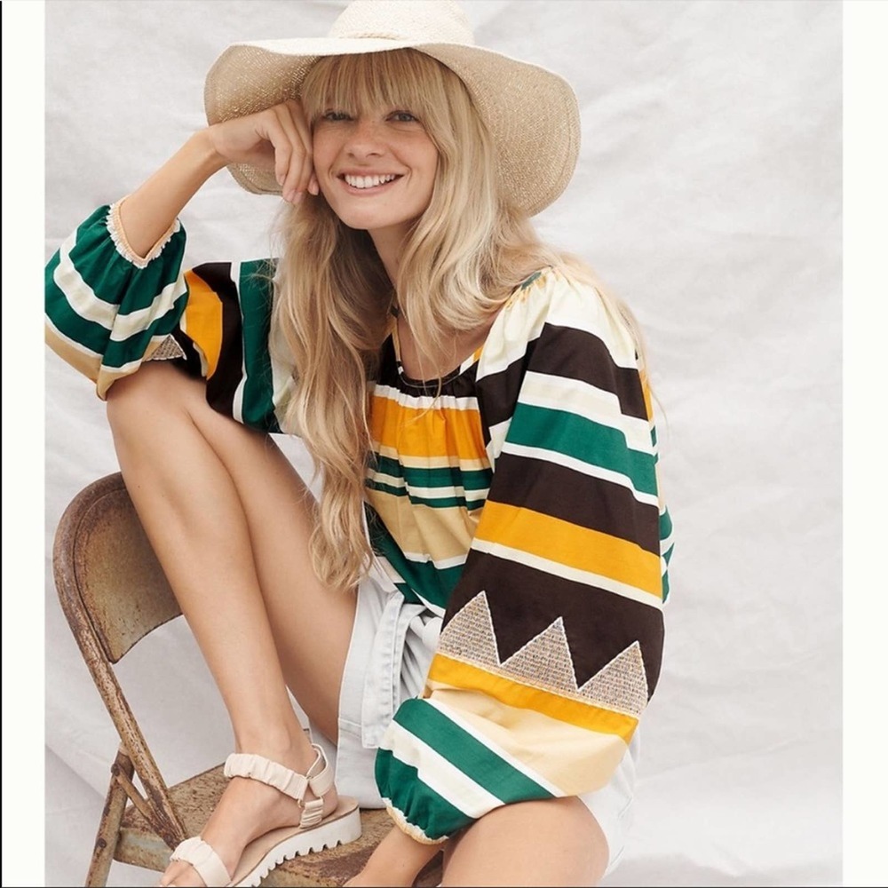 Anthropologie Maeve Clea Puff Sleeve Blouse